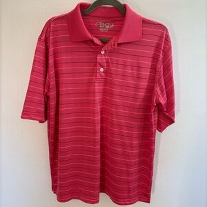 DC Performance Pink Stripe Polo Shirt M